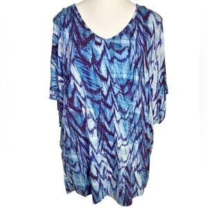 Belle Gray by Lisa Rinna Belle Blue Tunic Dolman Sleeves